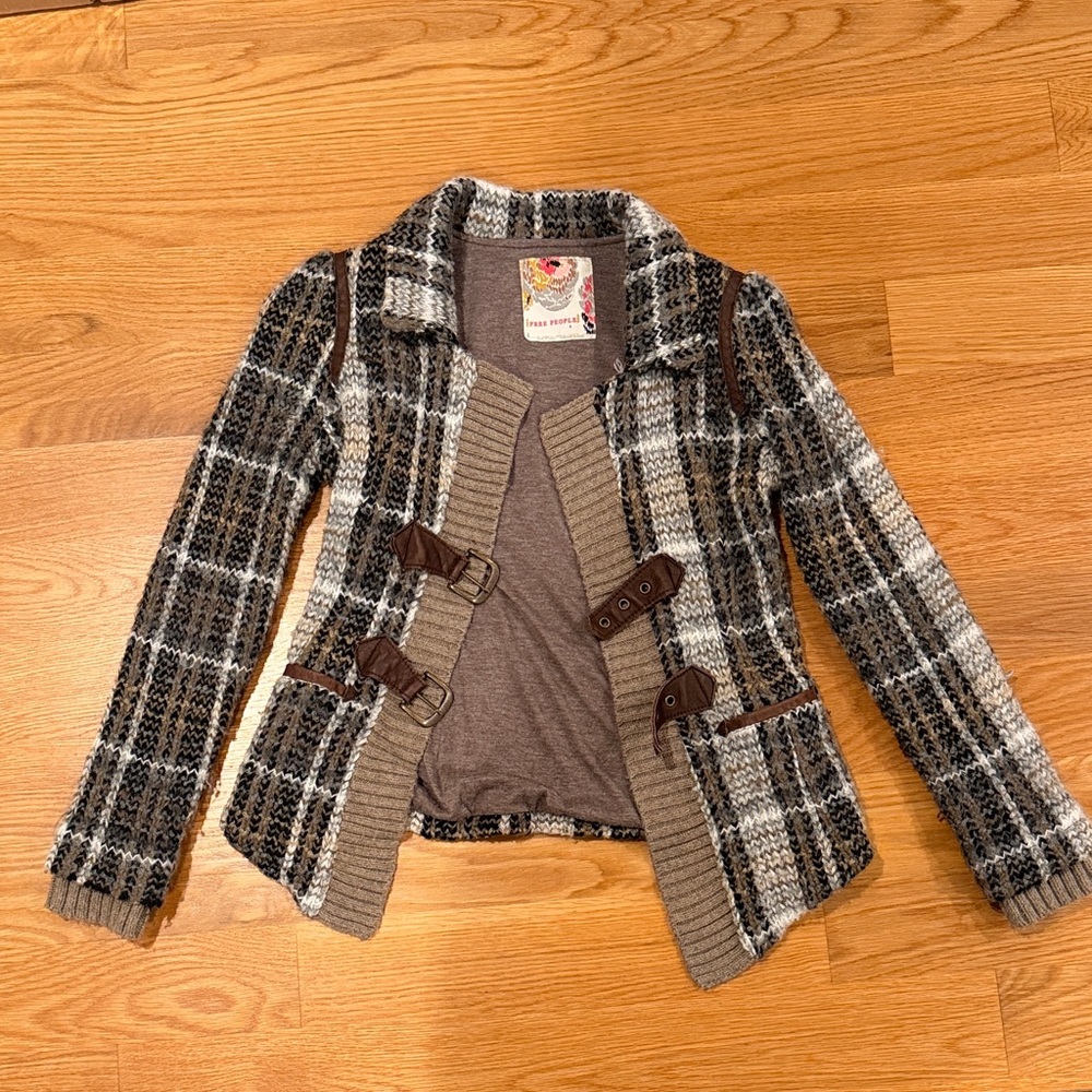 Free People Plaid Buckle Jacket